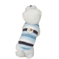 Gestreifter Hundemantel mit Teddybärenmotiv – ärmellos