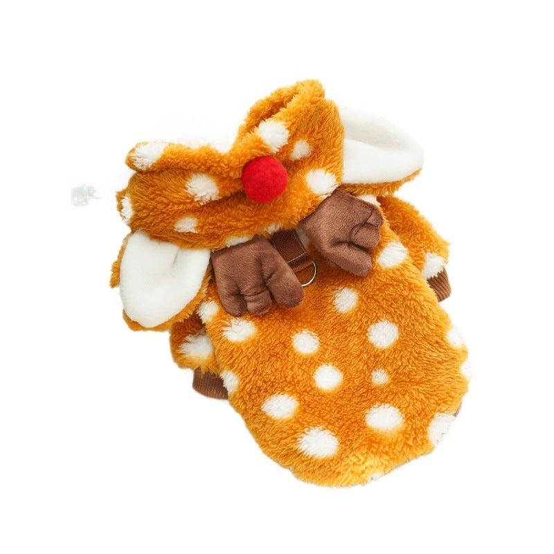 Abrigo para Perro Reno con Cuernos - Pijama Invernal Navideño