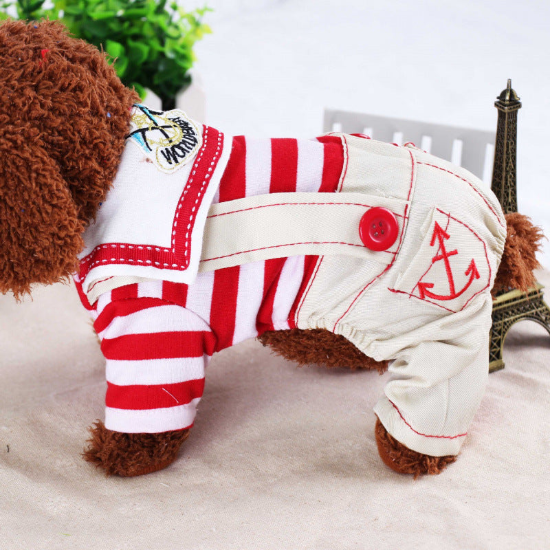 Maglione per Cani con Bretelle e Taschino Ancora Marinaro by Dog Moda