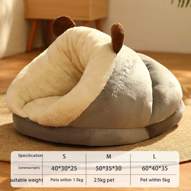 Gepolstertes Hunde- und Katzenbett „Elch“ mit Rentierhorn-Design