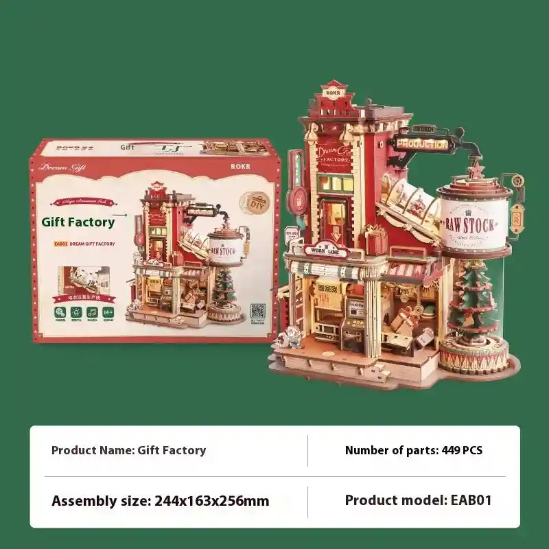 Puzzle 3D Legno Fabbrica Regali con Luci LED - Natale by Dog Moda