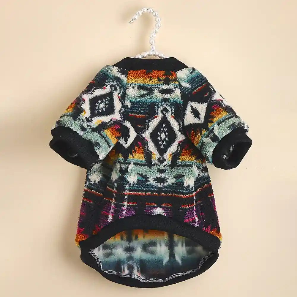 Sudadera de forro polar Sherpa para perros - Estilo étnico cálido y suave