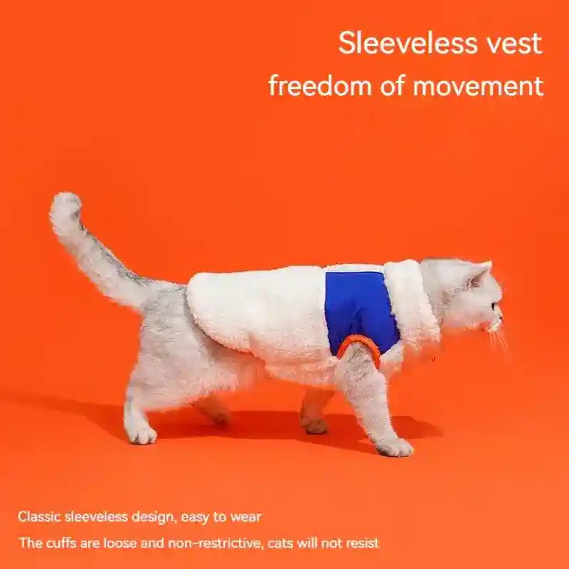 Abrigo ZEZE de forro polar blanco para gatos - Calor invernal