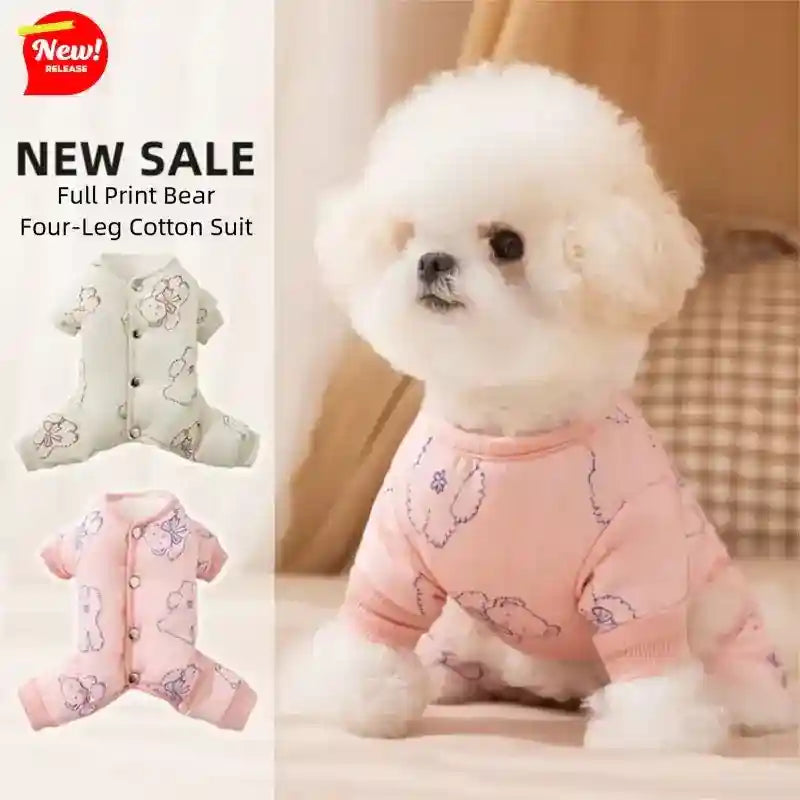 Mono acolchado ositos para perros - 4 patas invierno