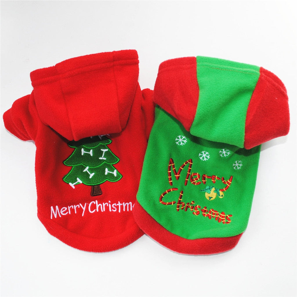 Christmas Dog Hoodie - Warm Fleece