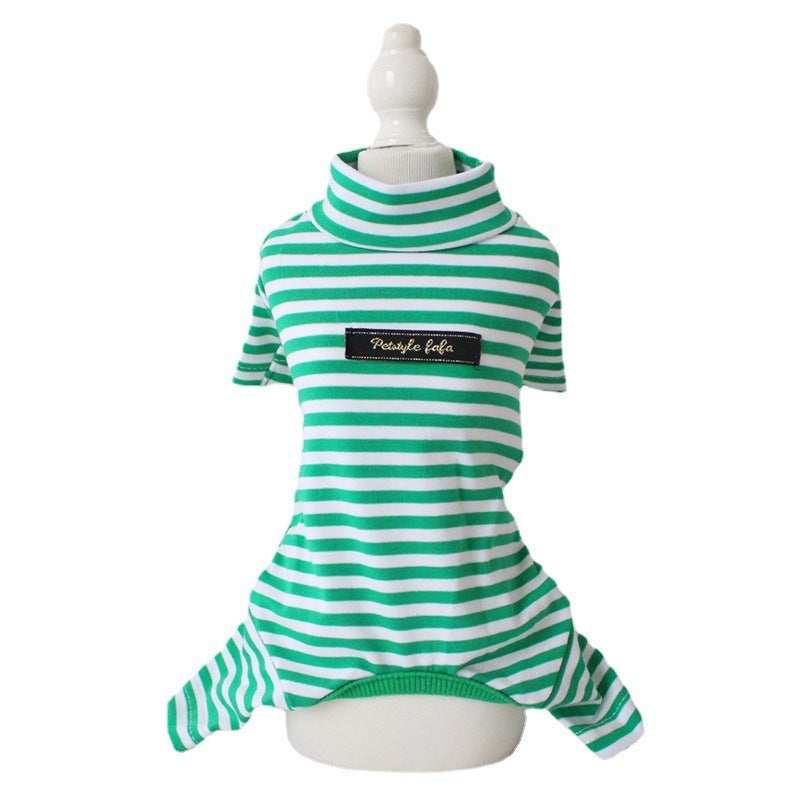 Gestreifter Hundepyjama „Four Paws“ – Weiche Baumwolle