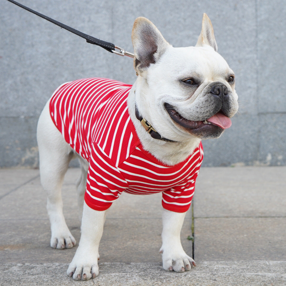 "Good Stripes" Pure Cotton Striped Dog Shirt