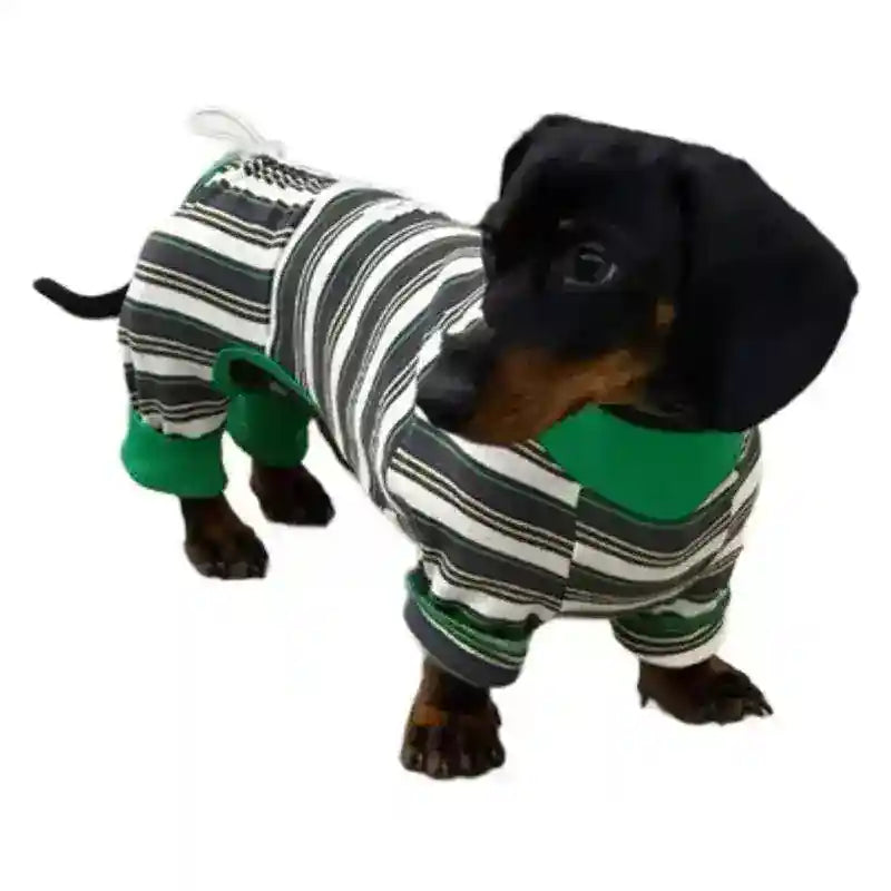 Tuta Bassotto a Righe per Cani - 4 Zampe con Coulisse by Dog Moda