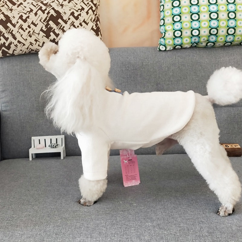 Maglia in cotone per cani di piccola taglia con orsetti e scollo a V - Dog Moda