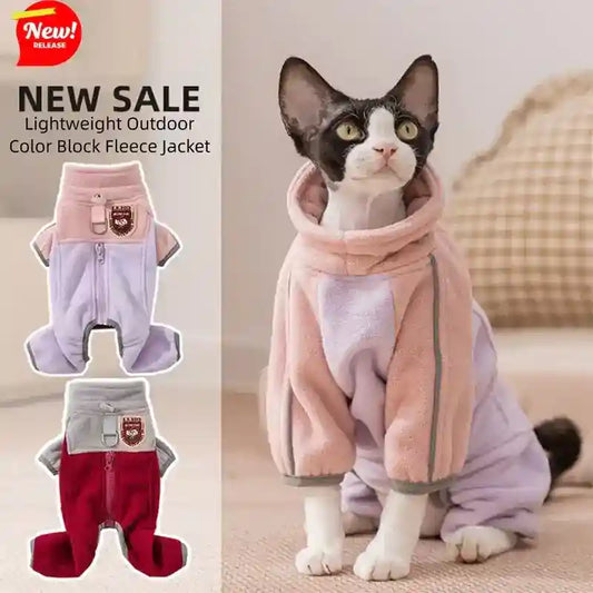 Tutina Pile per Gatti - 4 Zampe con Zip Frontale by Dog Moda