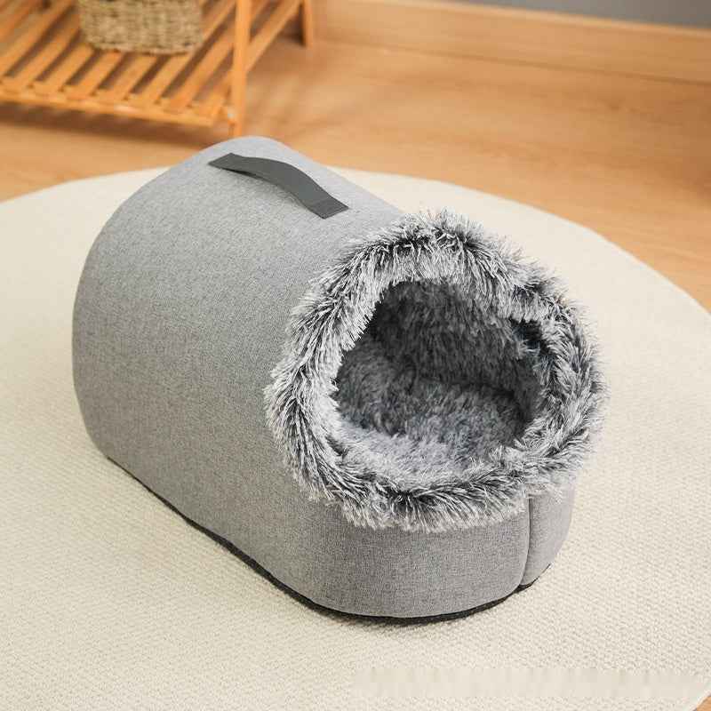 Portable Cat Bed with Handle - Warm Fleece