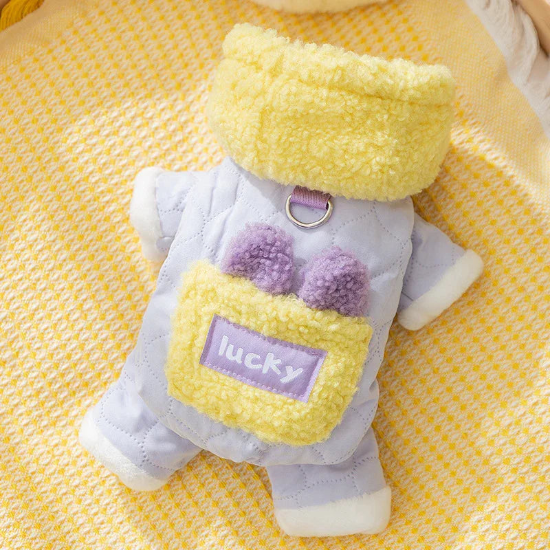 Lucky Dog Coat with Fleece and Hood 4 Paws