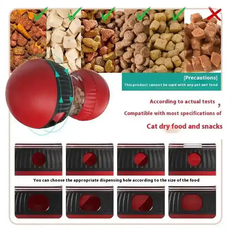 Juego dispensador de snacks para gatos - Pelota interactiva con sonido