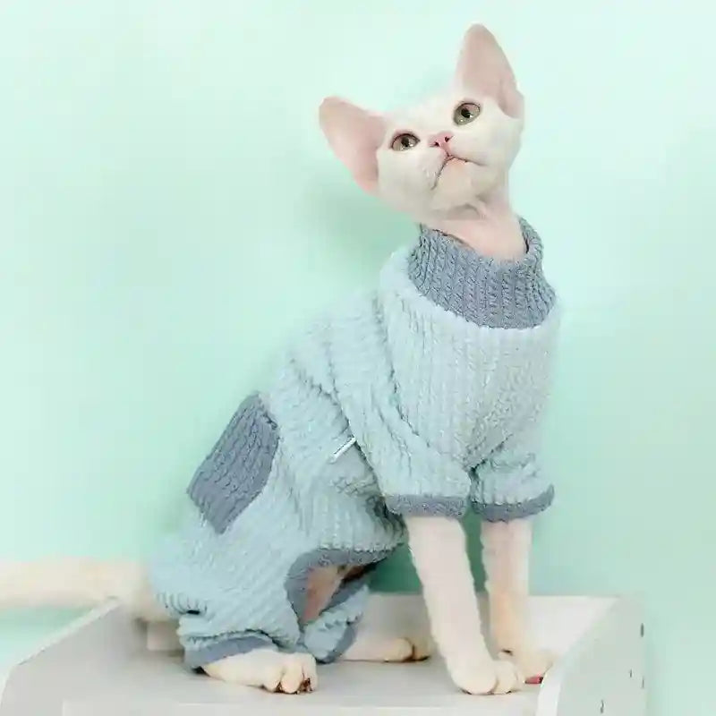 Tutina per Gatti 4 Zampe con Fiocchetto - Copertura Completa Morbida by Dog Moda