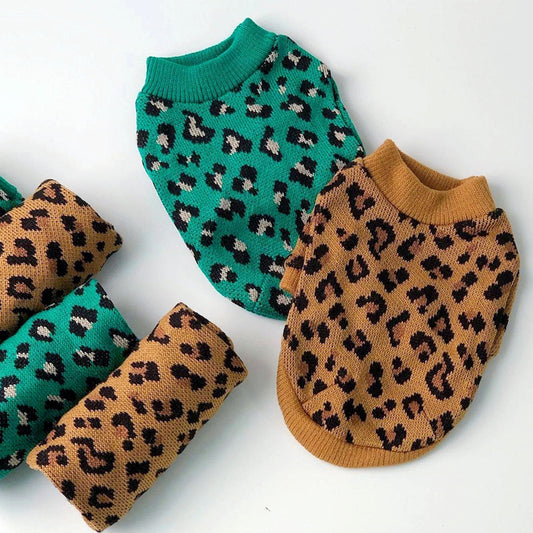 Maglioncino "Leopard Chic" – Eleganza Selvaggia per i Tuoi Cagnolini