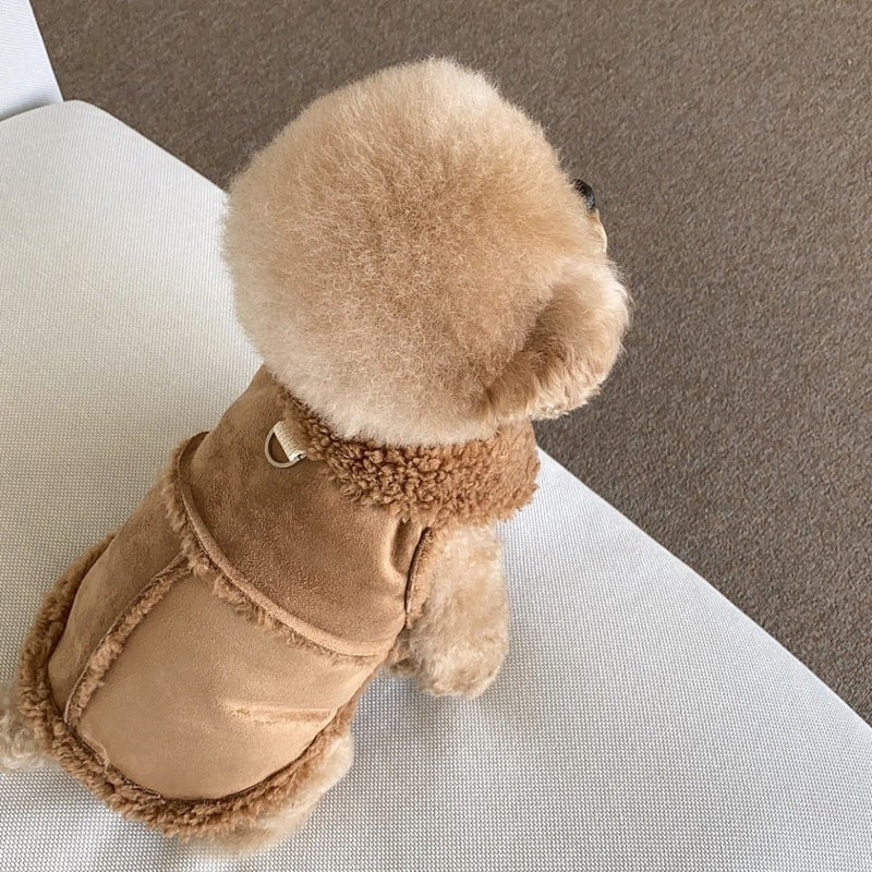 Cappotto Scamosciato con Pettorina per Cani | Dogmoda.it