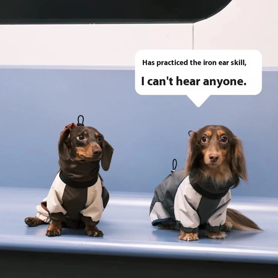 Cappotto impermeabile per Bassotto con zip e copertura totale