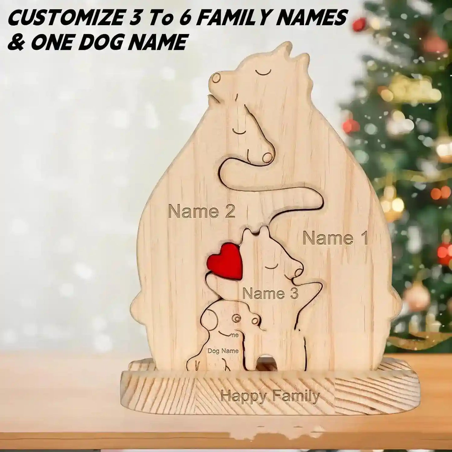 Puzzle Famiglia Pet in Legno Personalizzabile - 3-6 Animali by Dog Moda
