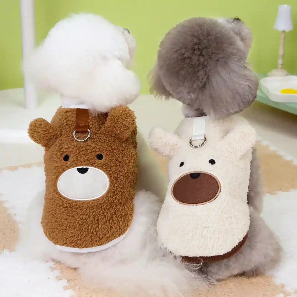 Abrigo de forro polar para perros Osito - Chaleco con anillo