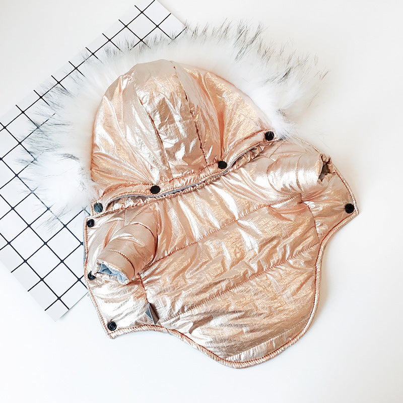 "Snow" Faux Fur Hooded Dog Down Jacket - Winter Protection and Style
