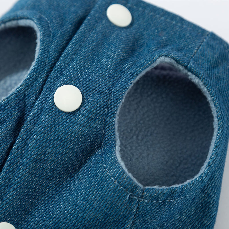 Cappotto Jeans Giraffa per Cani - Smanicato Foderato Pile