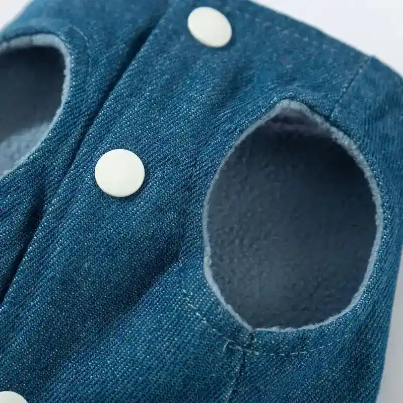 Cappotto Jeans Giraffa per Cani - Smanicato Foderato Pile by Dog Moda