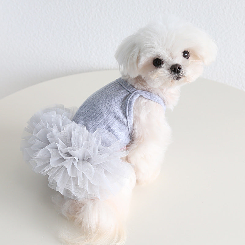 Vestitino per cani femmina con canottierina e gonnellina in tulle - Dog Moda