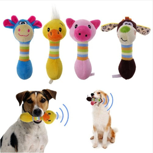 Peluche per cani con fischietto "Fattoria felice"