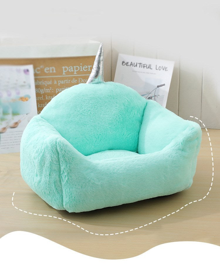 Cuccia Unicorno per Cani e Gatti - Morbido Pile Imbottito