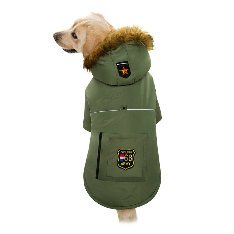 Cappotto Impermeabile per Cani "Army" – Protezione e Stile Militare per Cani di Taglia Grande