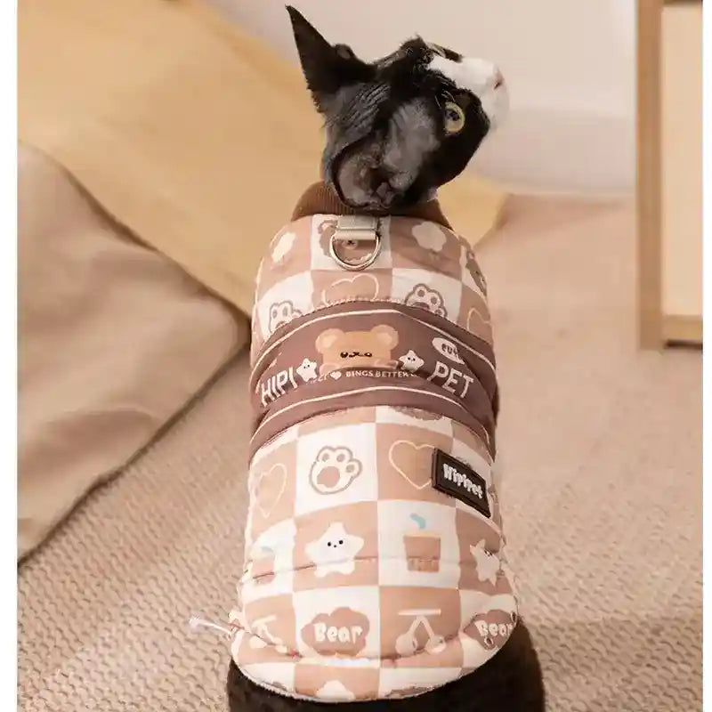 Cappotto Life Cani Smanicato Pile con Orsetto HIPIPET by Dog Moda