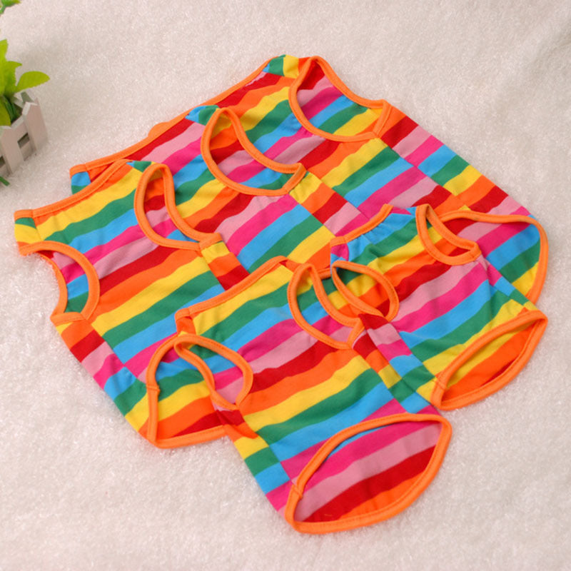 "Rainbow Sunshine" Dog Shirt - Color and Comfort for Summer Days