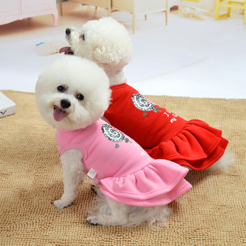 Vestito Cavapoo con Gonna - Stampa Lollipop e Cuori