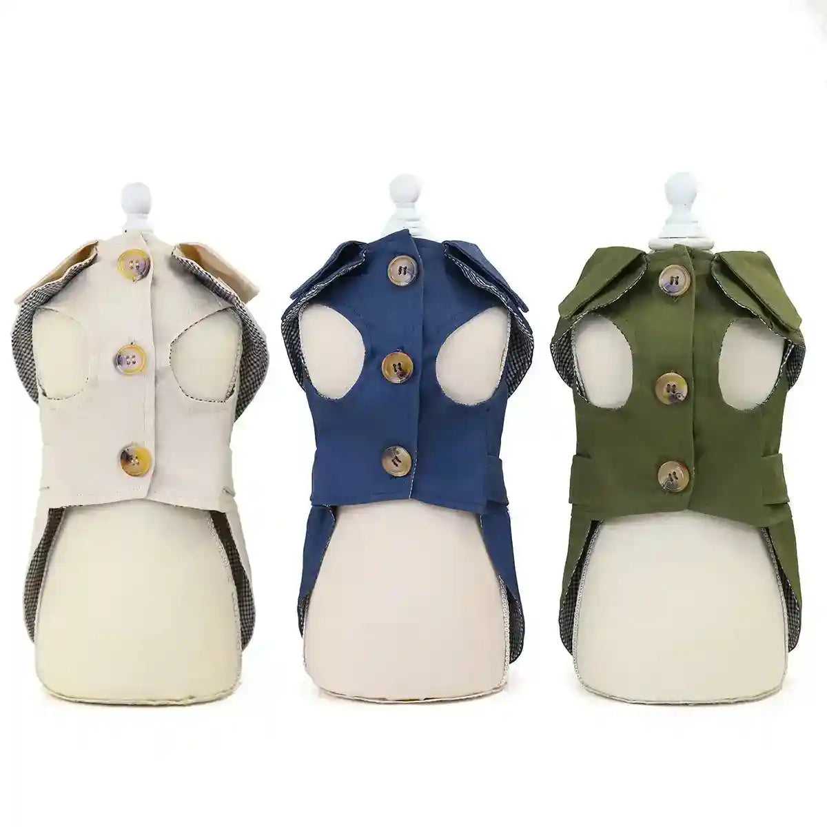 Cappotto leggero elegante per cani piccoli con bottoni e colletto by Dog Moda