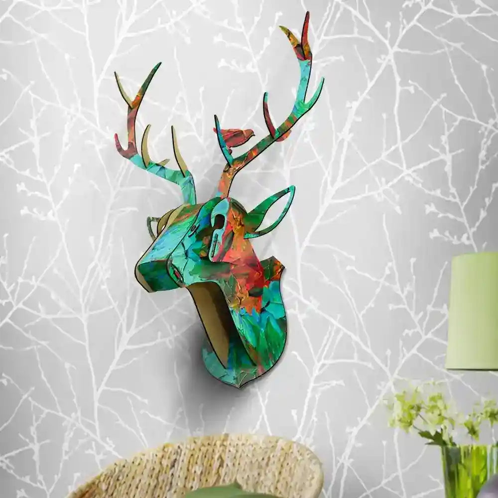 Decorazione Parete Alce Legno 3D - Testa Cervo 61cm by Dog Moda