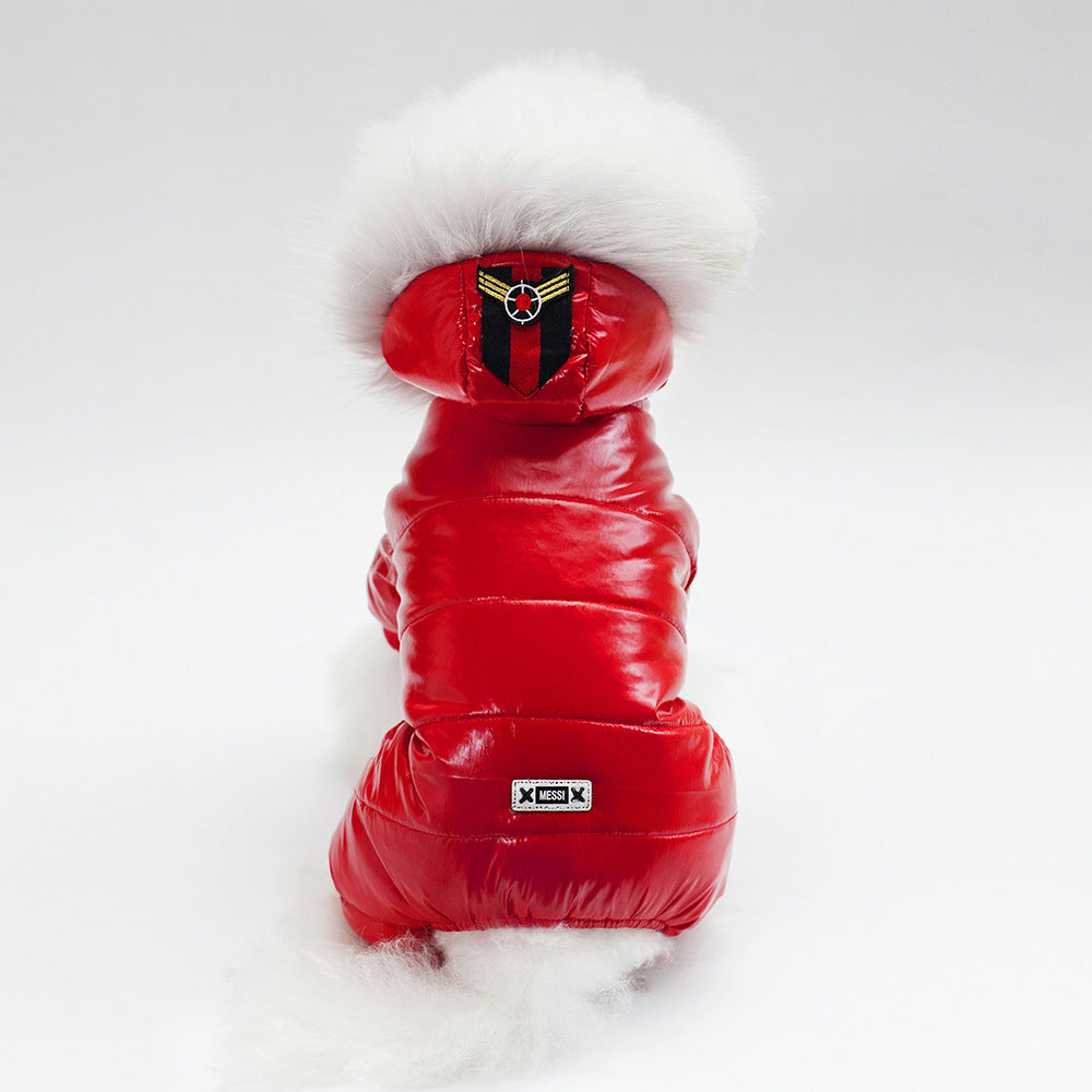 "Messi" Waterproof Dog Down Jacket with Fleece Padding