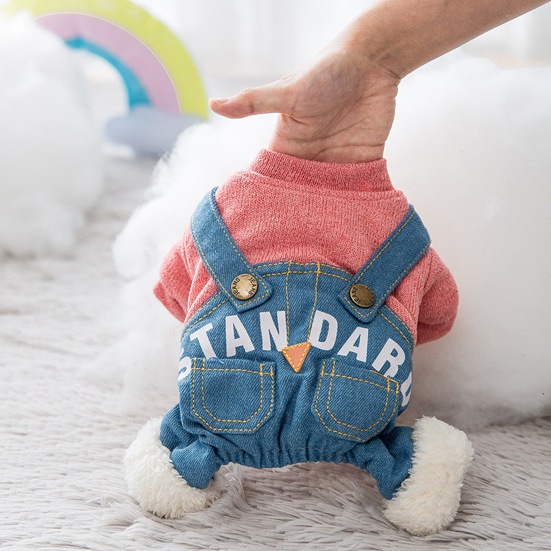 Dog Dress "Standard" - Padded Overalls with Suspenders and Buttons