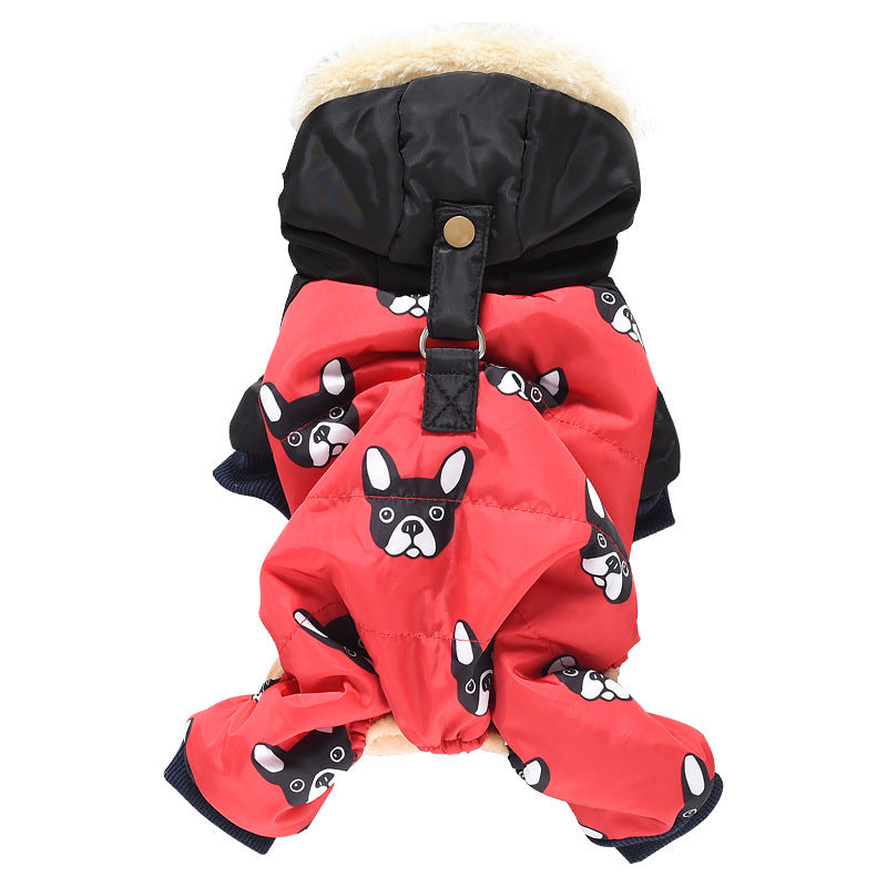 French Bulldog Dog Jumpsuit Coat with Fleece Lining