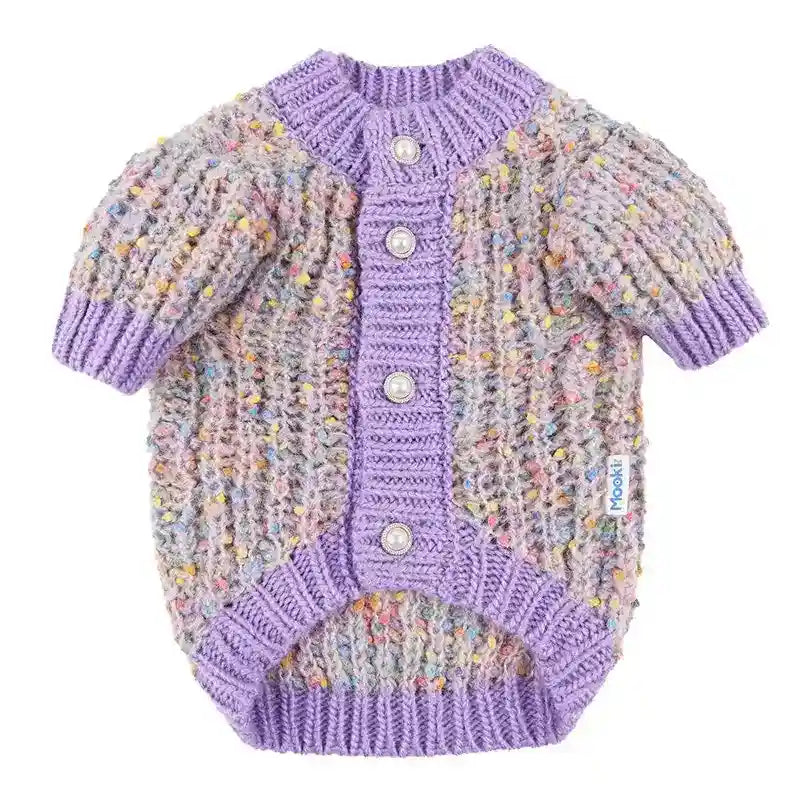 Maglione Intrecciato con Bottoni - Violetta per Cani by Dog Moda