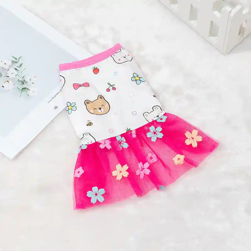 Vestido para Perros con Faldita - 5 Tonos de Rosa
