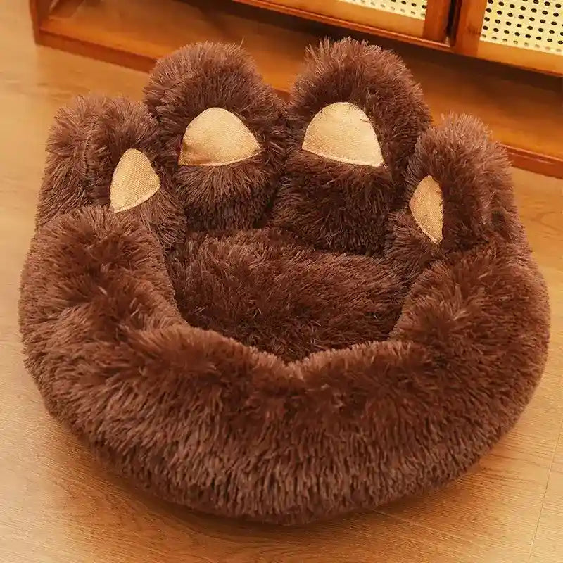 Cuccia Rotonda Morbida con Schienale a Zampa per Cani e Gatti by Dog Moda