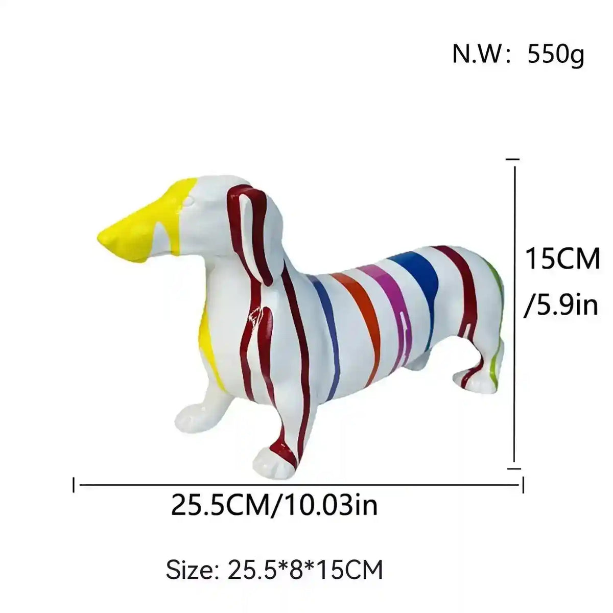 Statua Bassotto Moderna Colorata in Resina by Dog Moda