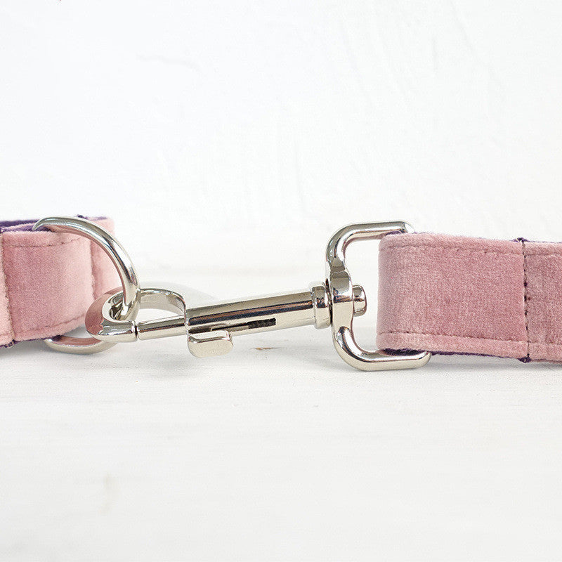 Lilac Velvet Leash and Collar Set - "Lilac" Model