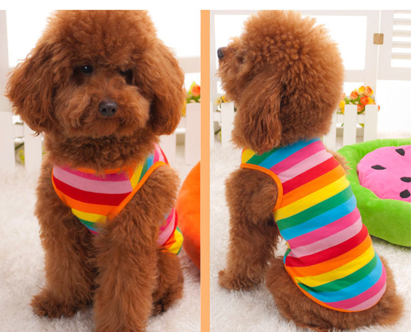 "Rainbow Sunshine" Dog Shirt - Color and Comfort for Summer Days