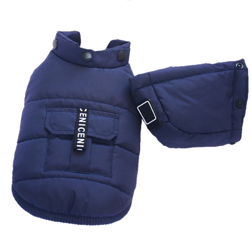 Dog Down Jacket with Removable Hood "Nice" Decorative Pocket