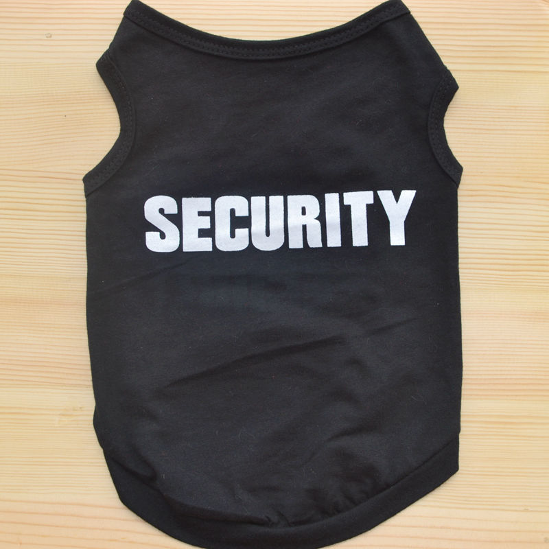 Maglietta per cani smanicata in cotone "Security"