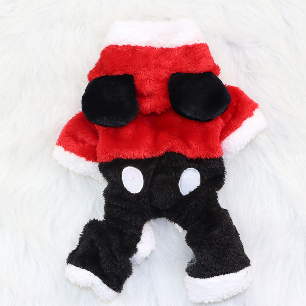 Reindeer Fleece Dog Coat - Warm Brown Antler Hood