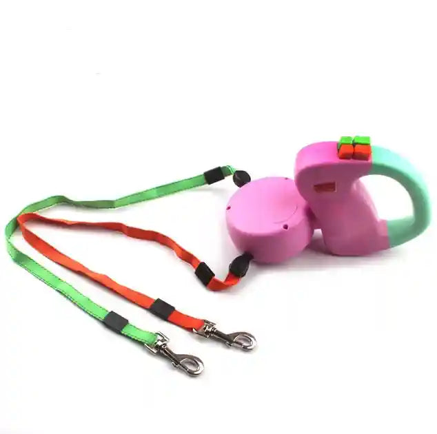 Retractable Dual Pet Dog Walking Leash by Dog Moda