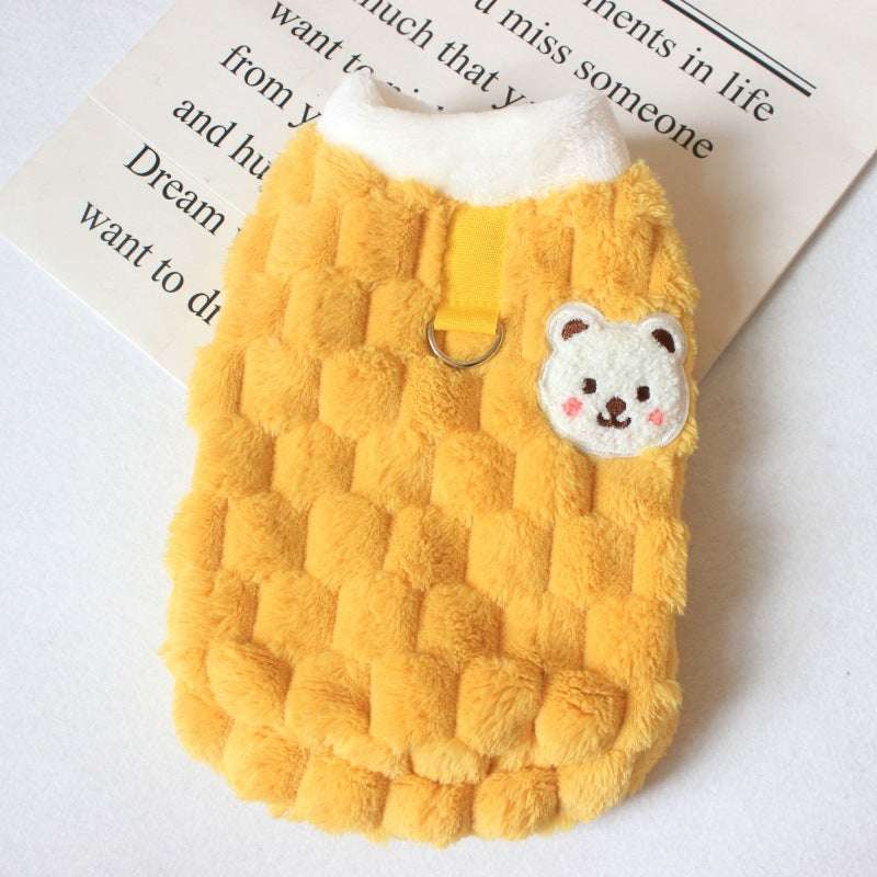 Maglia per Cani in Pile con Cappuccio - Stile Turtle e Orsetto