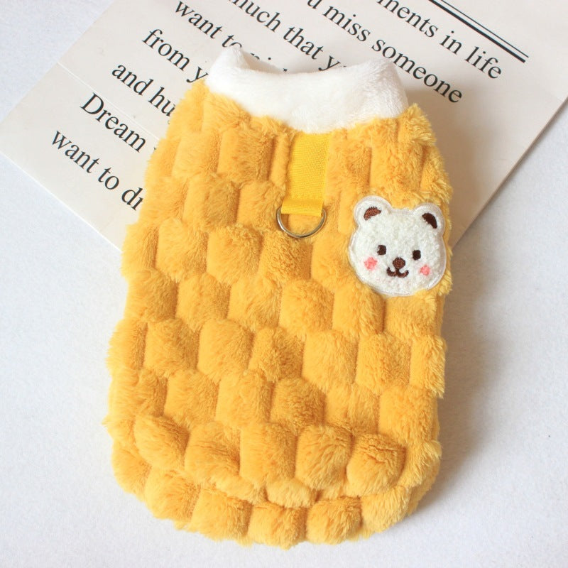 Maglia per Cani in Pile con Cappuccio - Stile Turtle e Orsetto